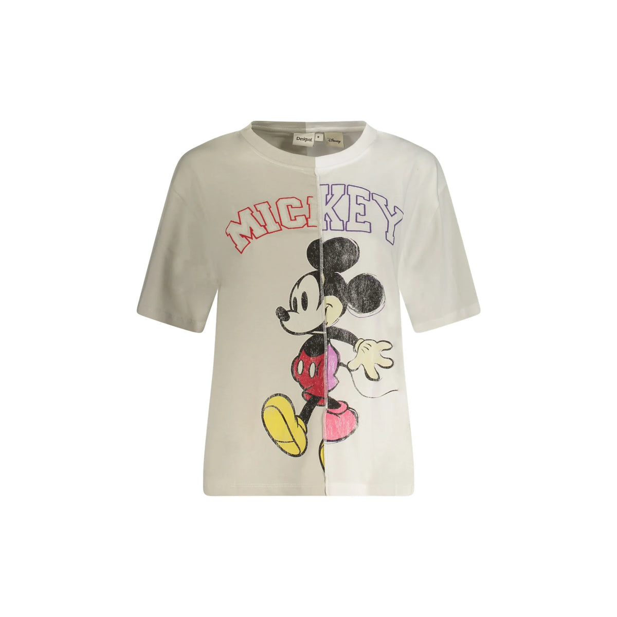 DESIGUAL T-SHIRT MANICHE CORTE DONNA BIANCO
