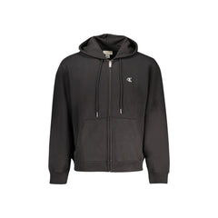 Calvin Klein Felpa Maniche Lunghe Uomo Nera Zip Ricamo