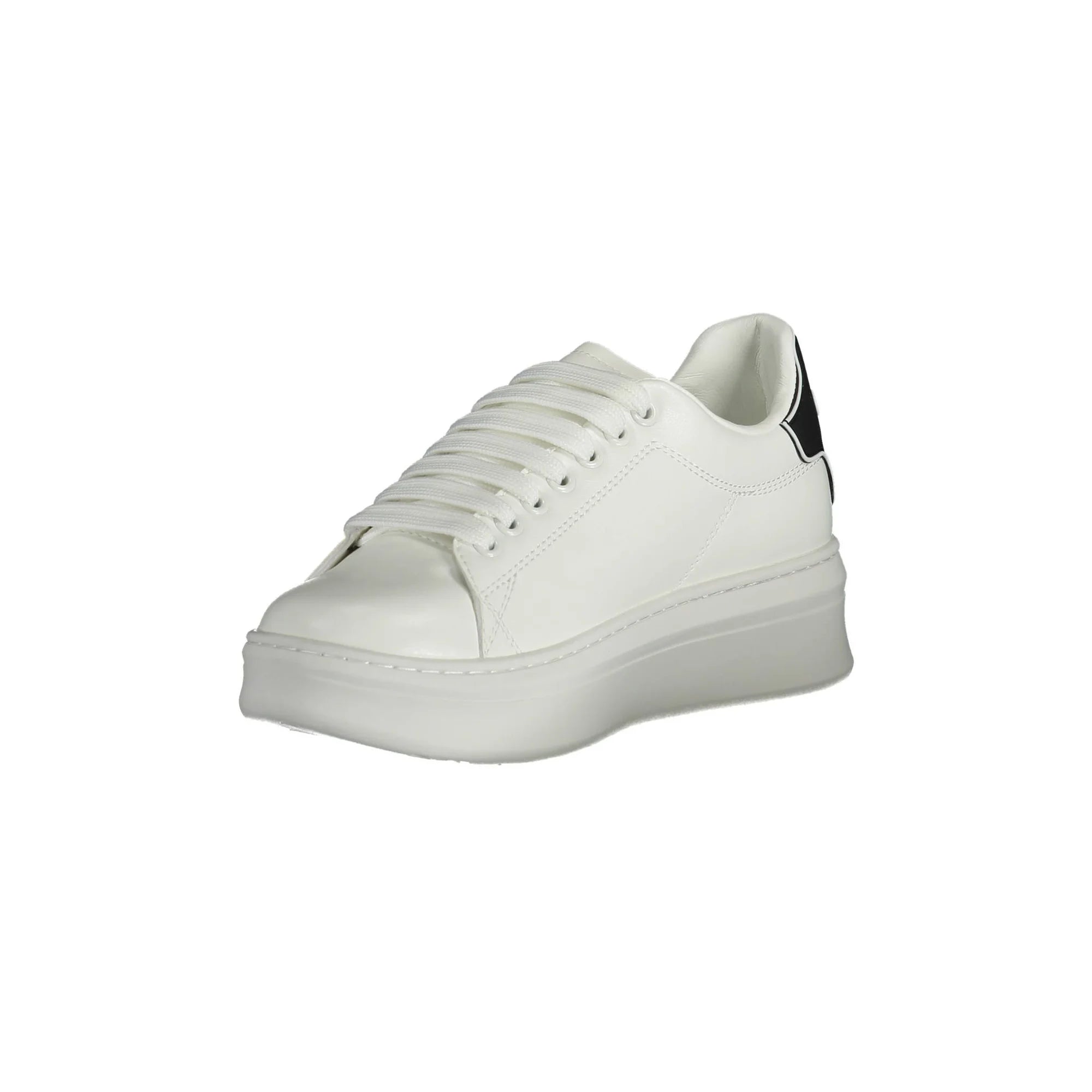 GAELLE PARIS Scarpe Sneakers Donna Bianche con Lacci e Logo bianco - vista 3