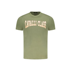 Cavalli Class T-Shirt Krótki Rękaw Mężczyzna Zielony Druk