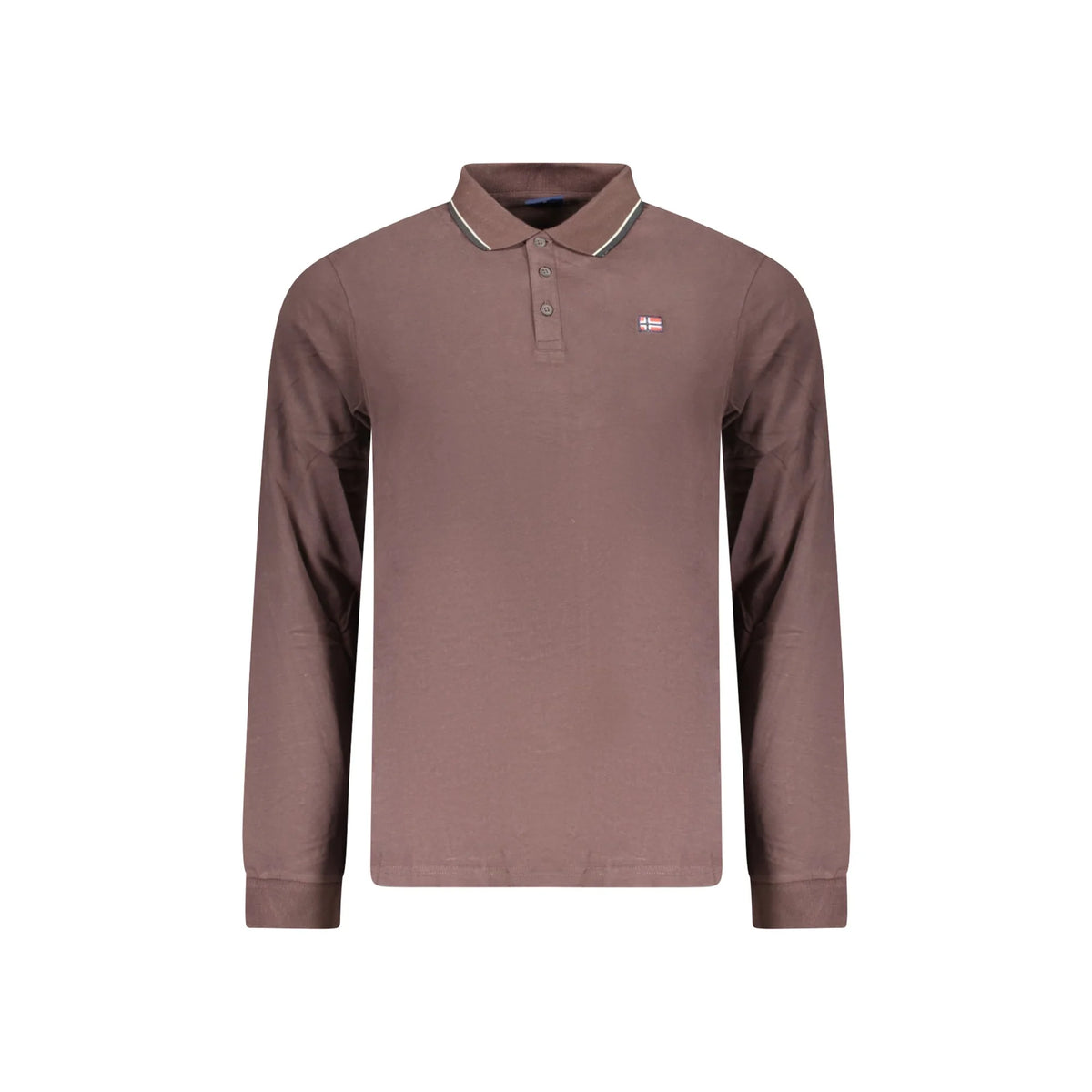 NORWAY 1963 POLO MANICHE LUNGHE UOMO MARRONE