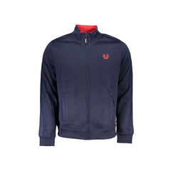 Gian Marco Venturi Felpa Uomo Blu Zip Felpata Logo