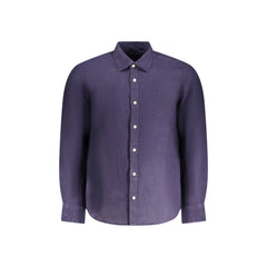 North Sails Camisa de Manga Longa Masculina Azul Bordado