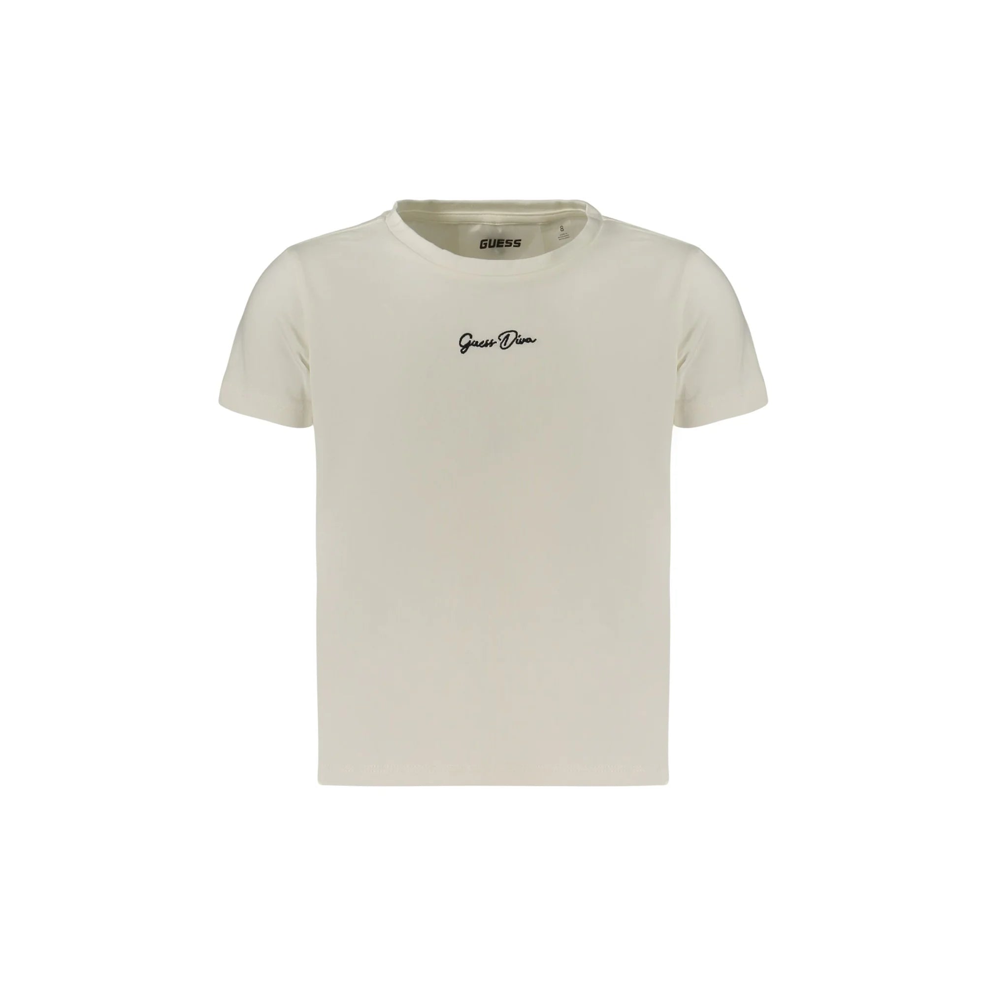 GUESS JEANS T-SHIRT MANICHE CORTE BAMBINA BIANCO