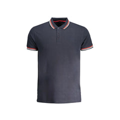 Cavalli Class Short Sleeve Polo Men Blue Embroidery
