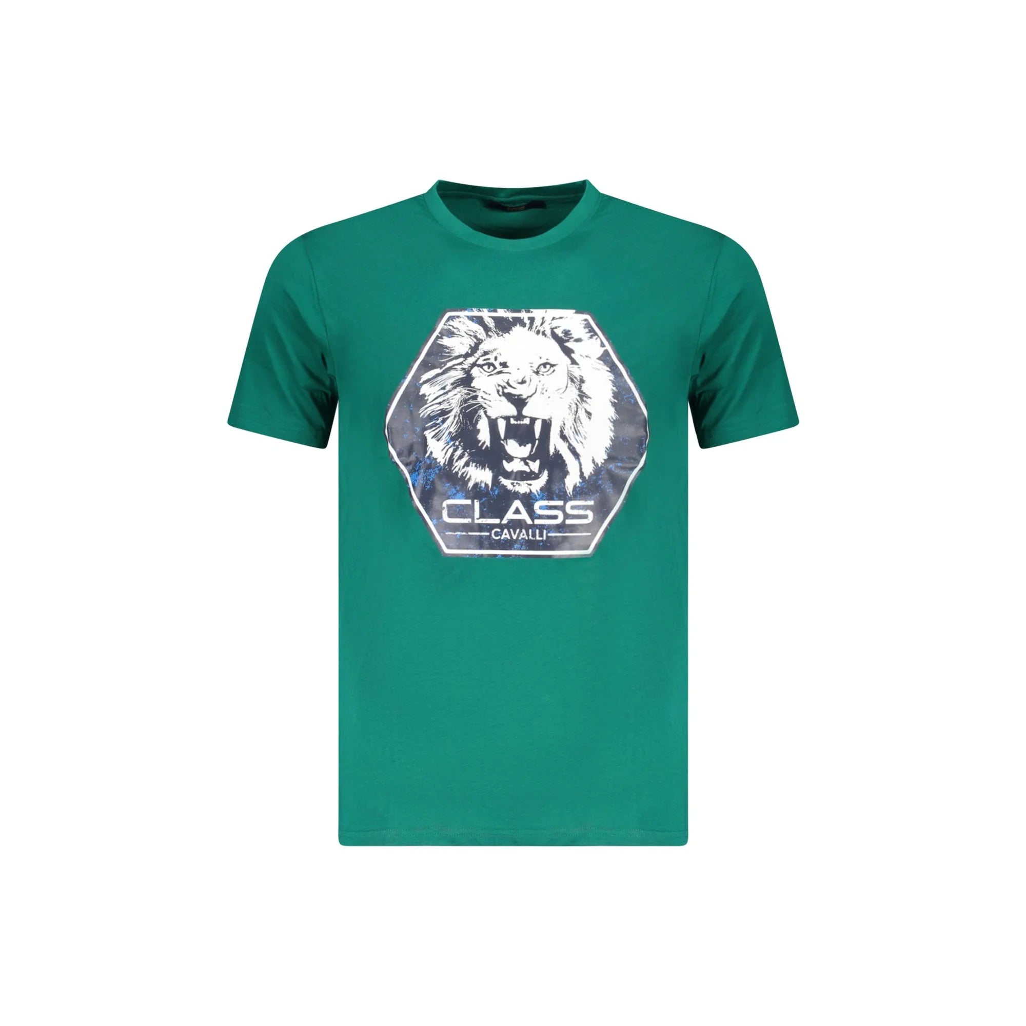 Cavalli Class T-Shirt Maniche Corte Uomo Verde Stampa - foto prodotto