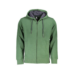 U.S. Grand Polo Felpa Maniche Lunghe Uomo Verde Zip Ricamo