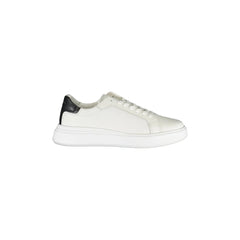 CALVIN KLEIN Scarpe Sneakers Uomo Bianche con Lacci e Logo