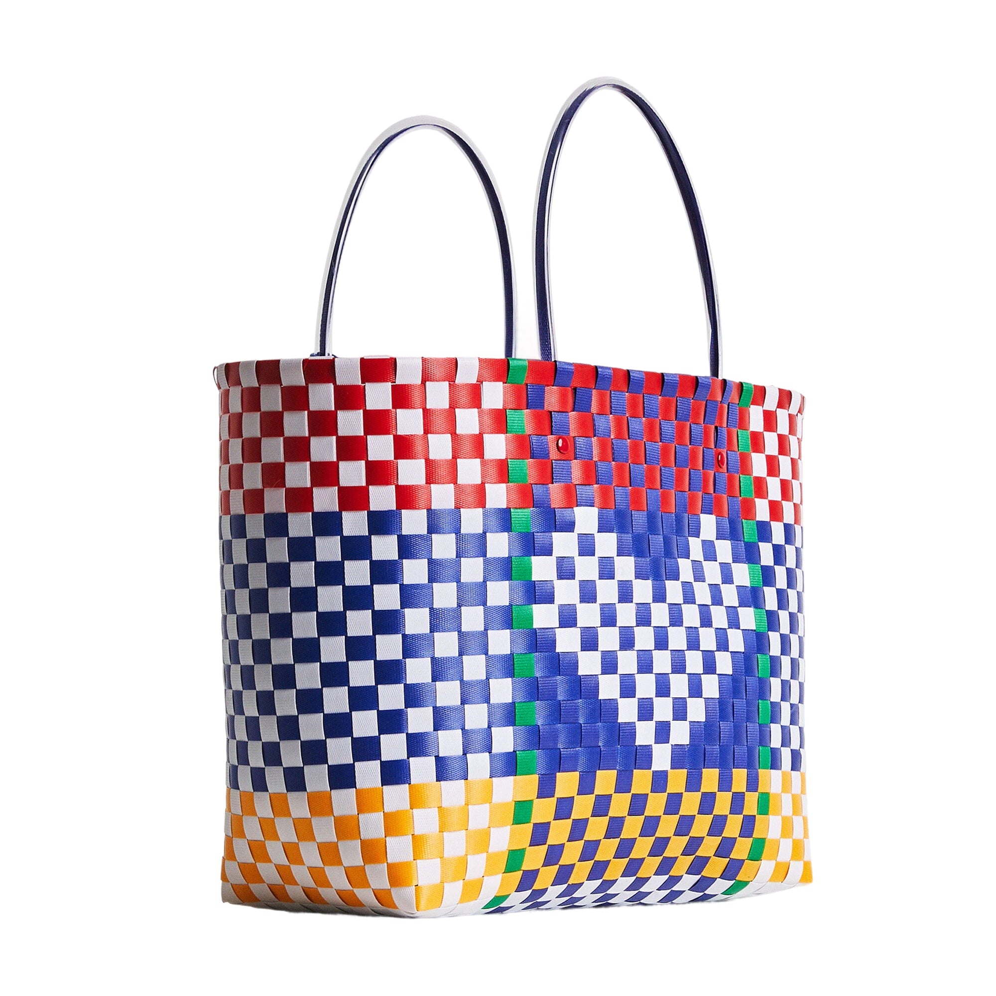 Borsa Cesta da Mare Intrecciata Desigual da Donna Multicolor con Cuore