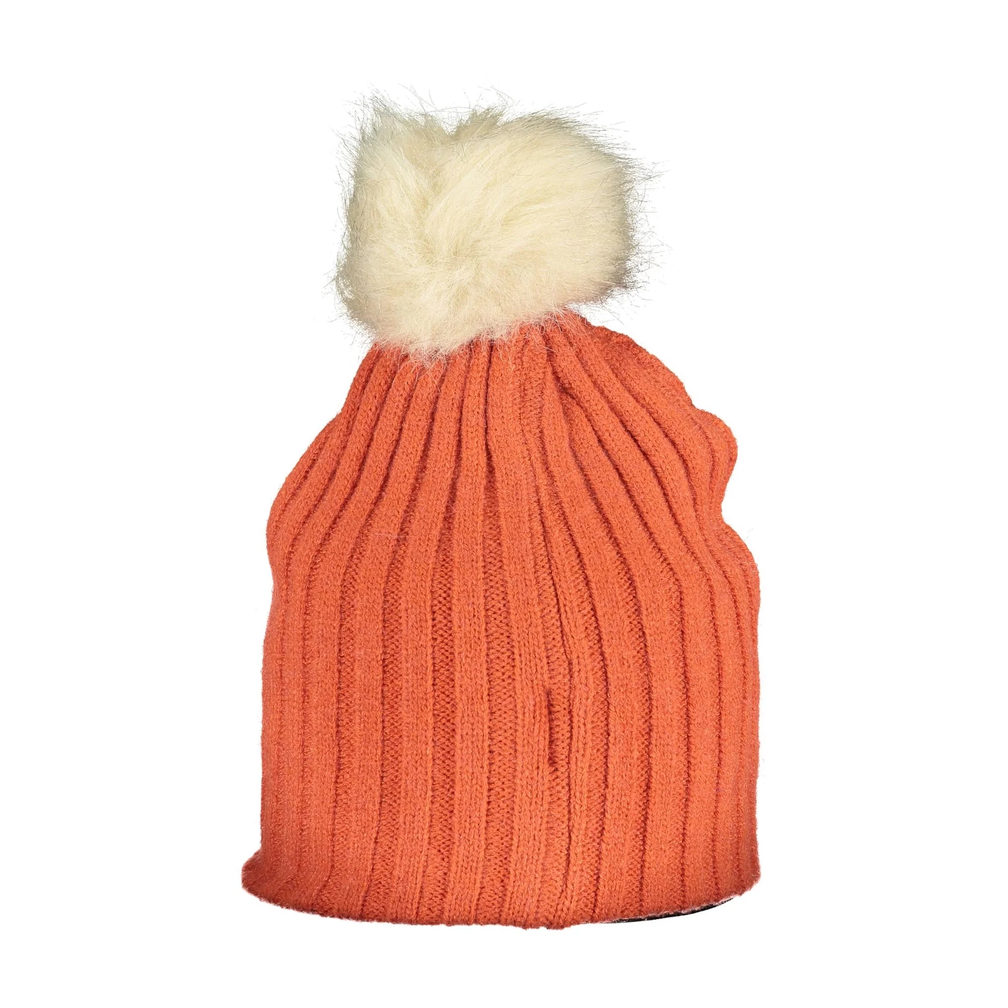 NORWAY 1963 Berretto Donna Arancione scuro con Ponpon di Pelo e Logo Cappelli - vista 2