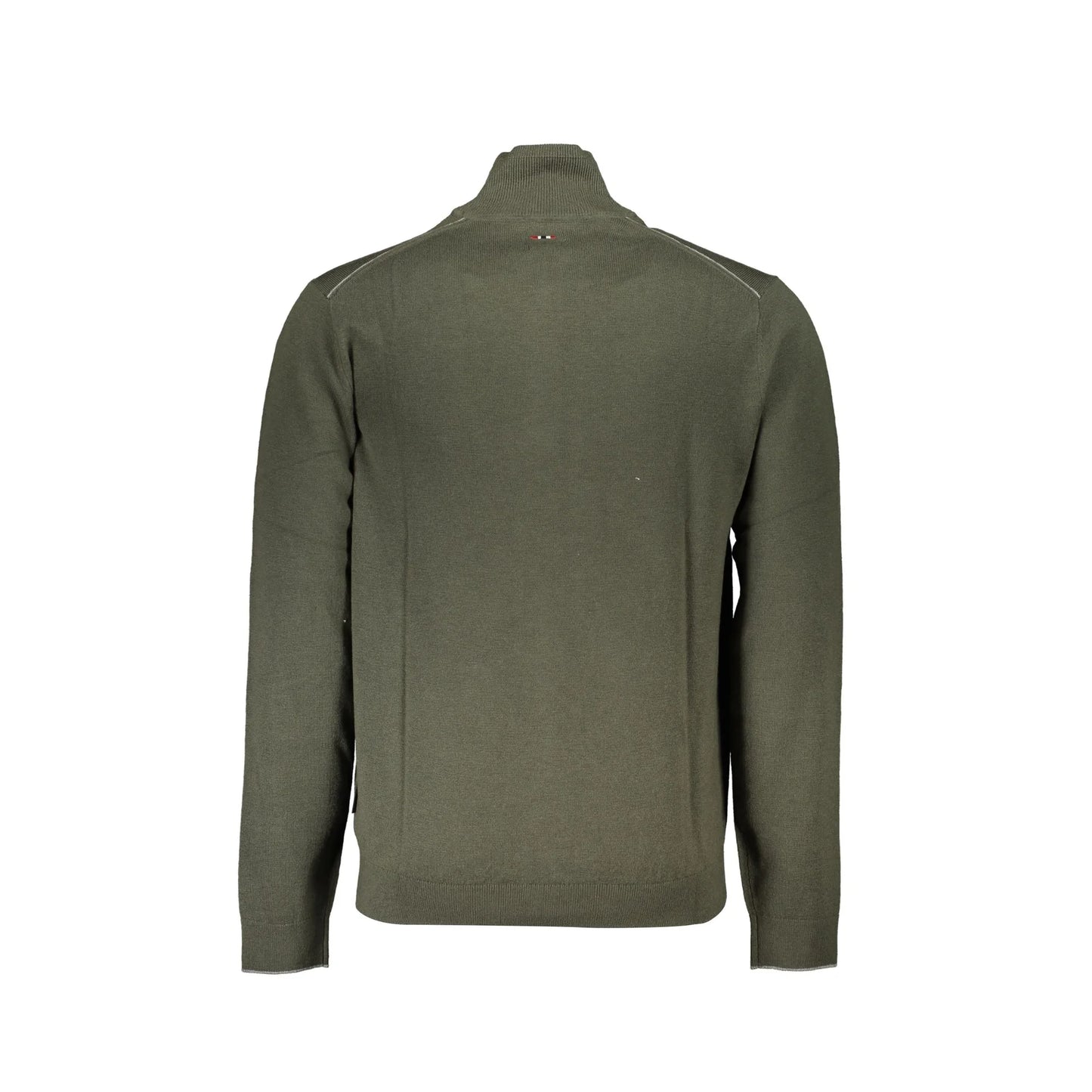 Napapijri Maglione Uomo Verde Mezza Zip Maniche Lunghe Maglie - vista 2