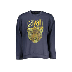 Cavalli Class Sweat Homme Bleu Col Rond Doublé Logo
