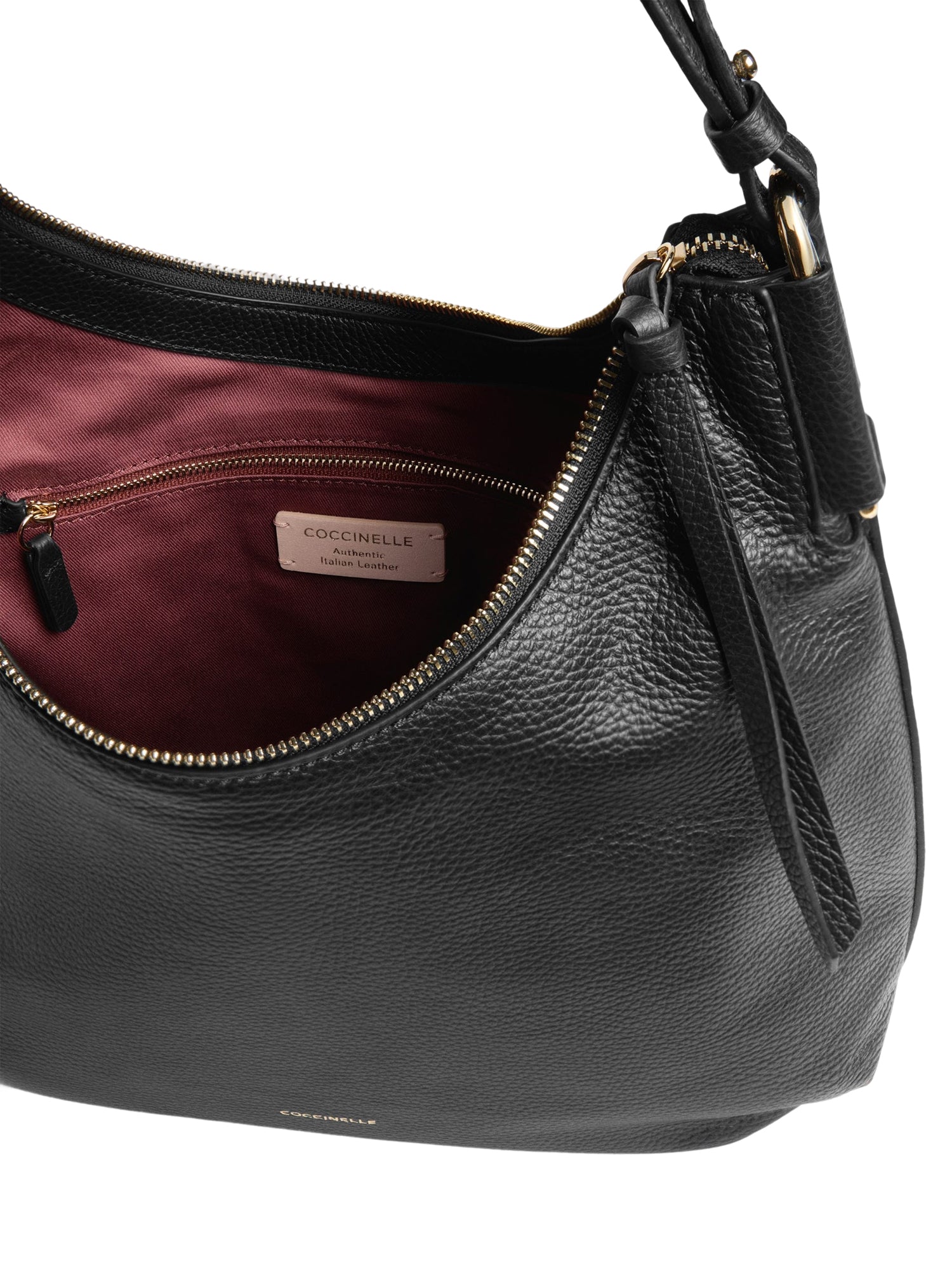 COCCINELLE Borsa Donna a Spalla Nera Rebekka Small in Vera Pelle