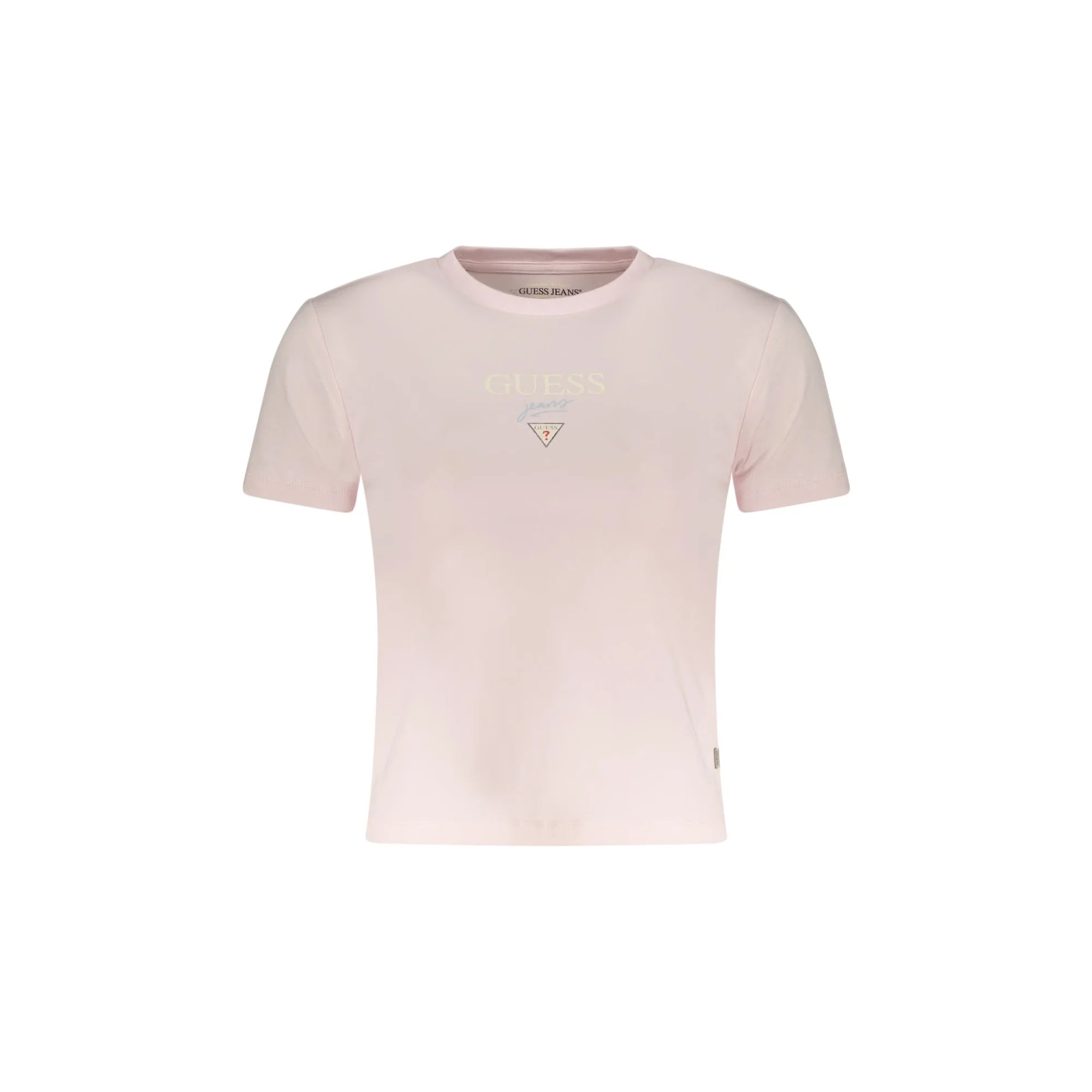 GUESS JEANS T-SHIRT MANICHE CORTE DONNA ROSA