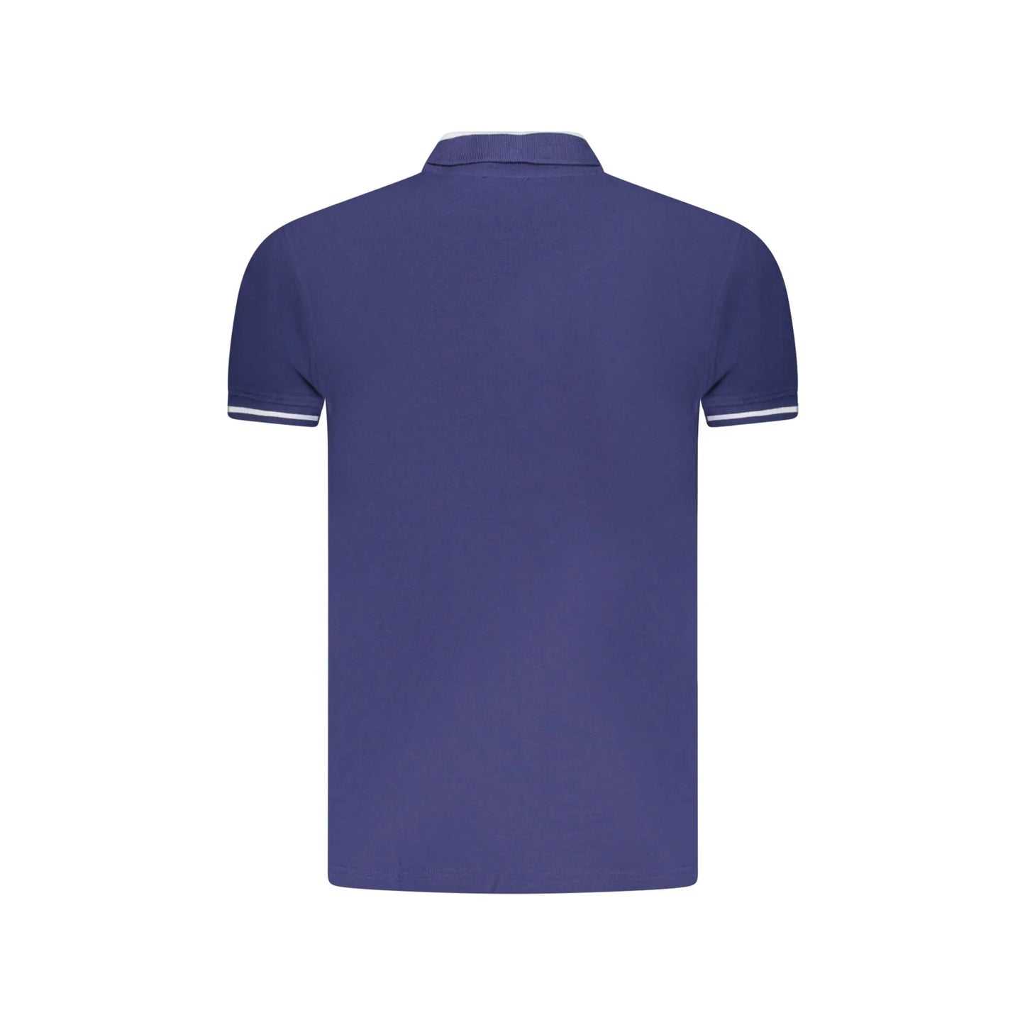 Cavalli Class Polo Uomo Blu Maniche Corte Contrasto Ricamo Logo - vista 2