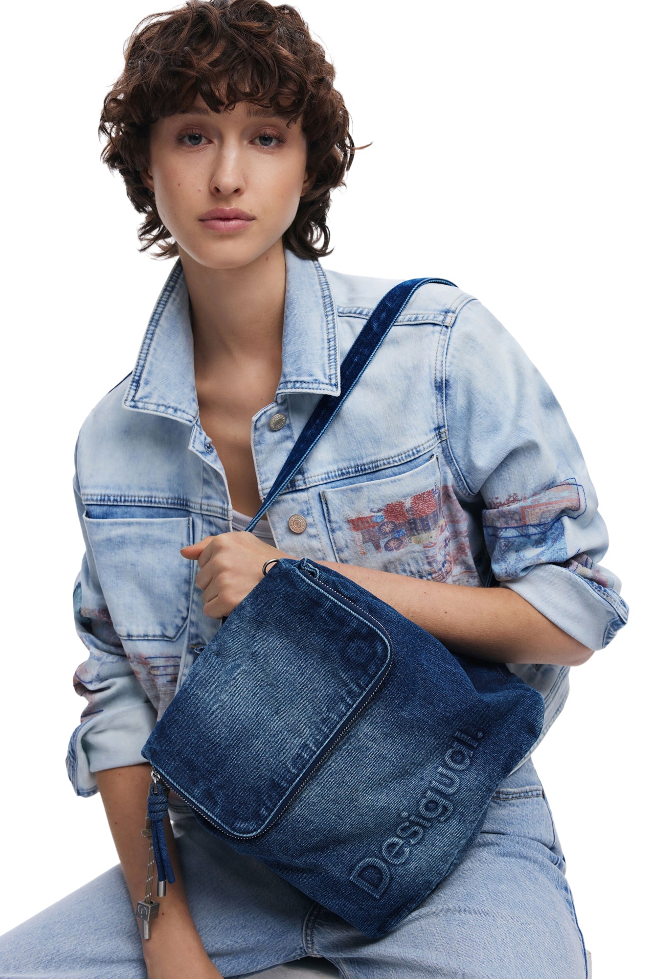 Zaino Donna Mini in Denim Desigual con Patta e Magneti