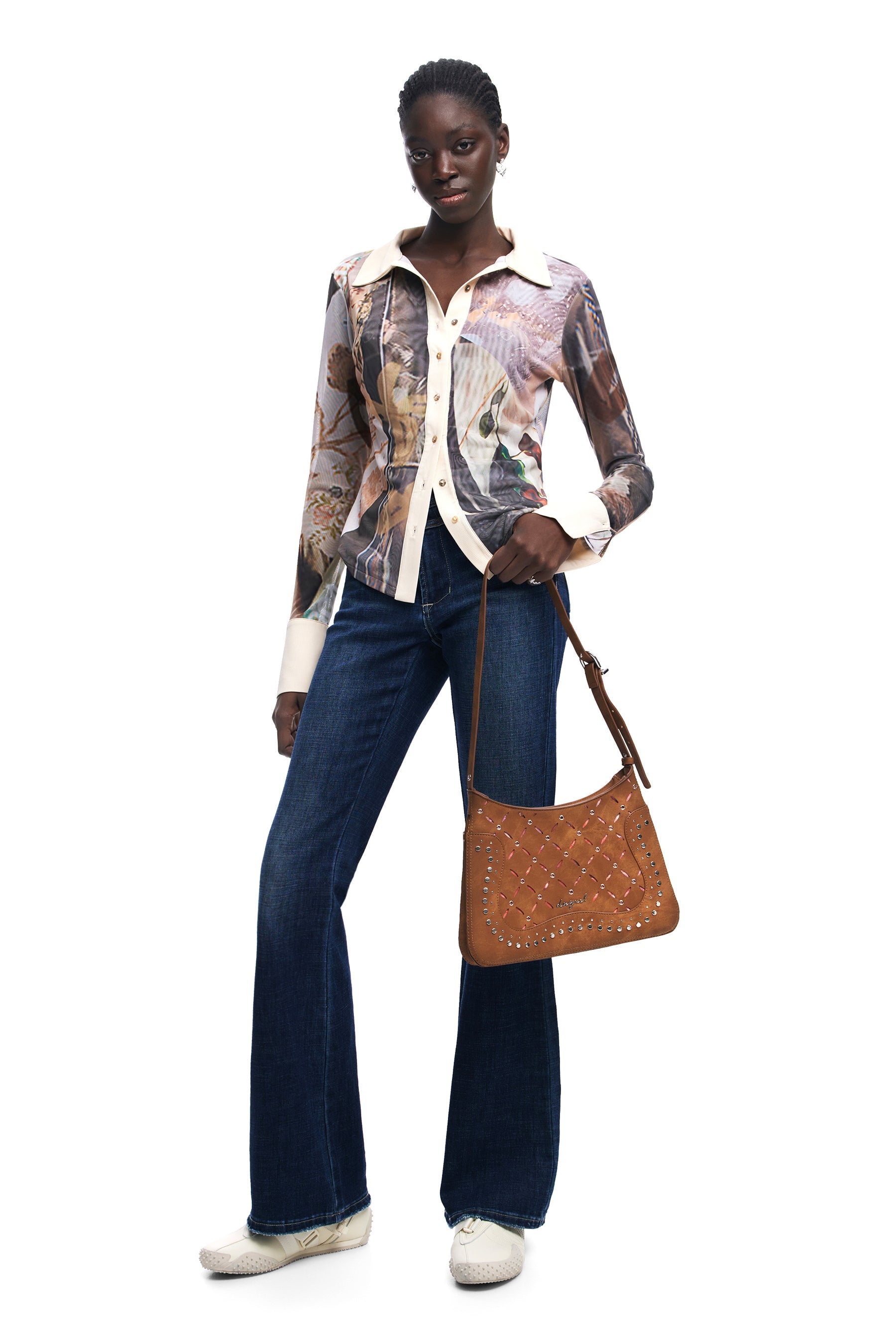 DESIGUAL Umhängetasche Yankee Manaos mit Nieten