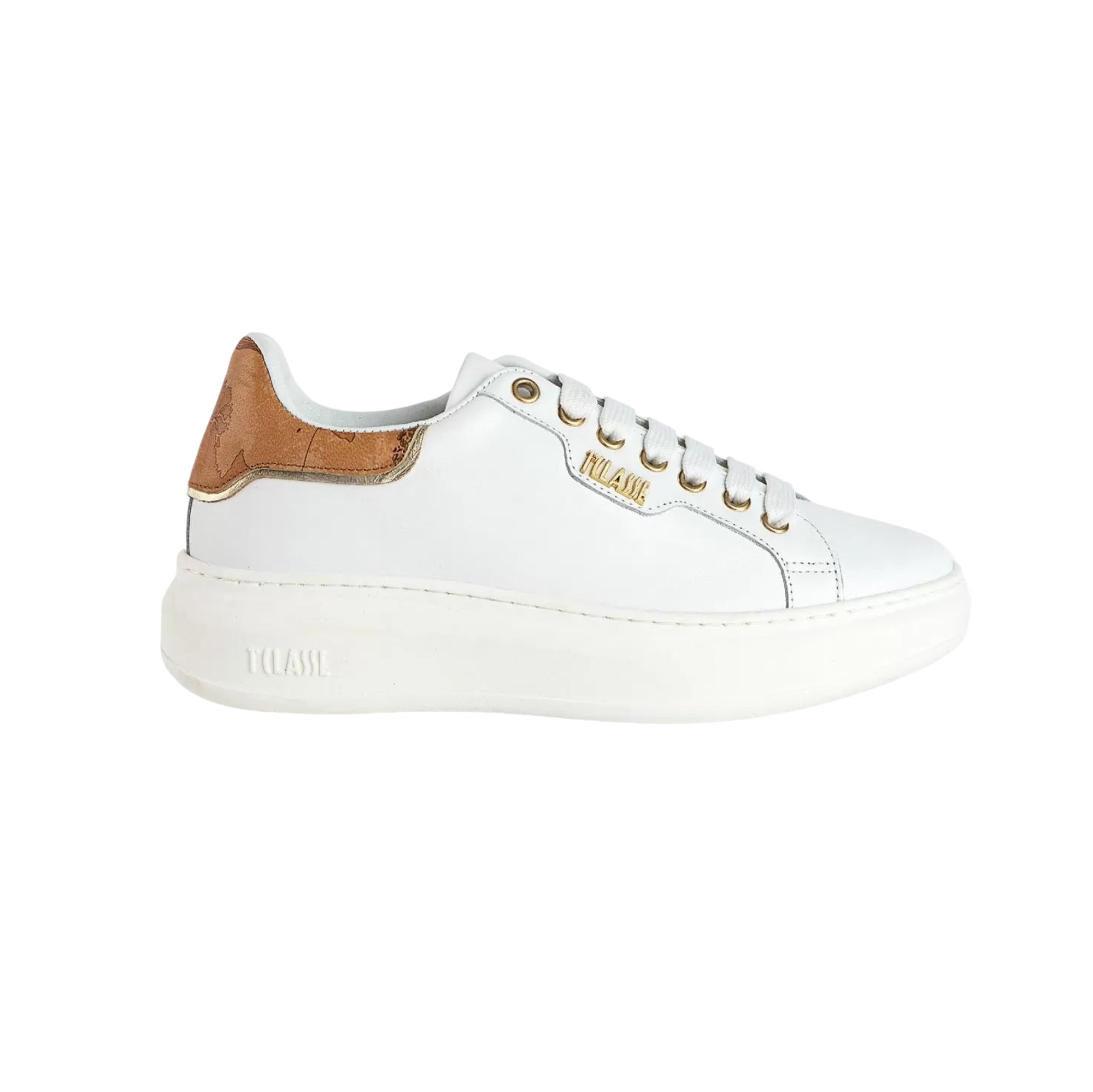 Sneakers Women White Leather Alviero Martini 1A Classe with Geo Classic