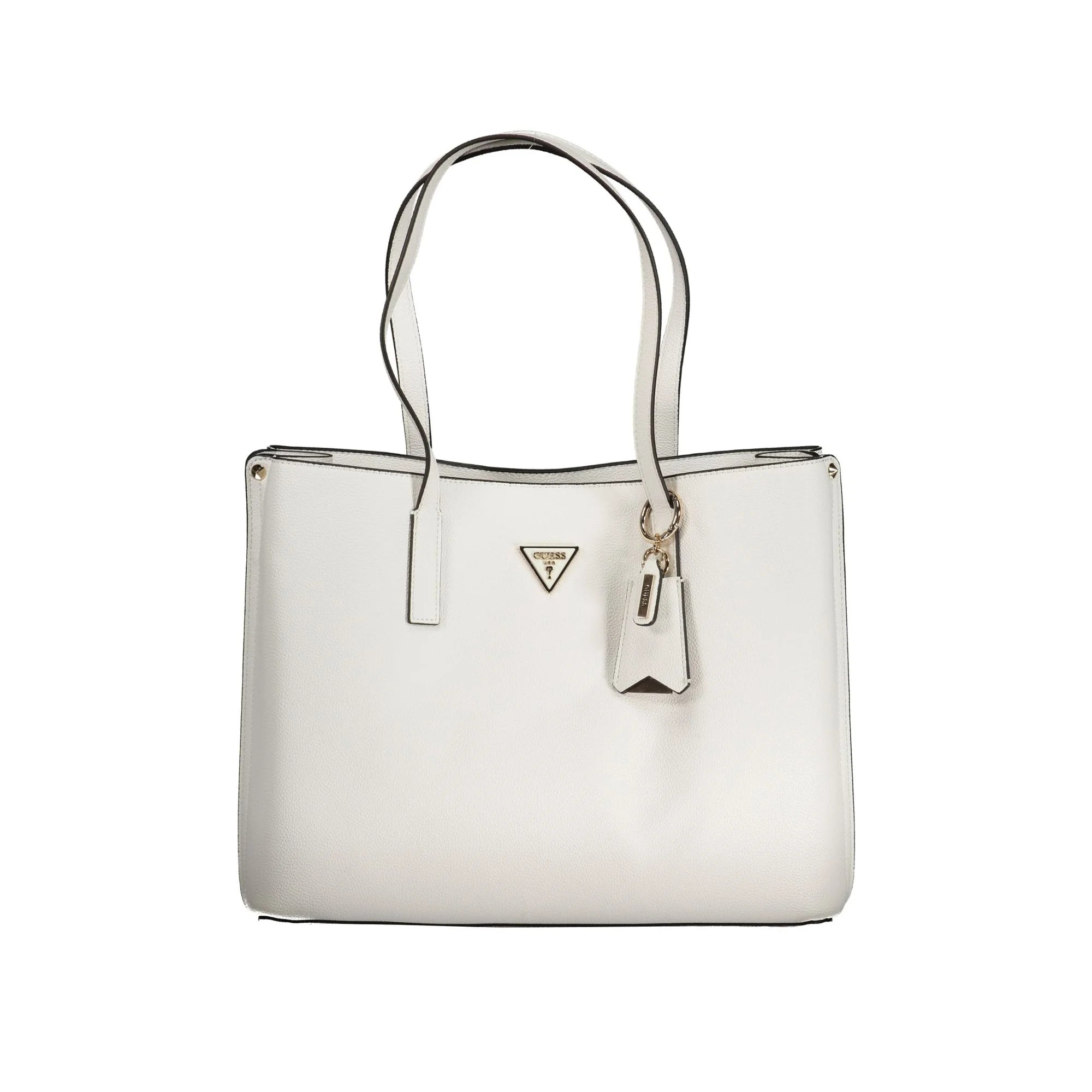 GUESS JEANS Borsa Donna Bianca Meridian a Spalla con Tasche Esterne e