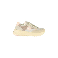 BLAUER Sneakers Donna Beige con Lacci e Dettagli Rosa