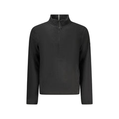 Norway 1963 Sweatshirt de Pile Masculina Preta com Fecho de Correr e Logo em Contraste