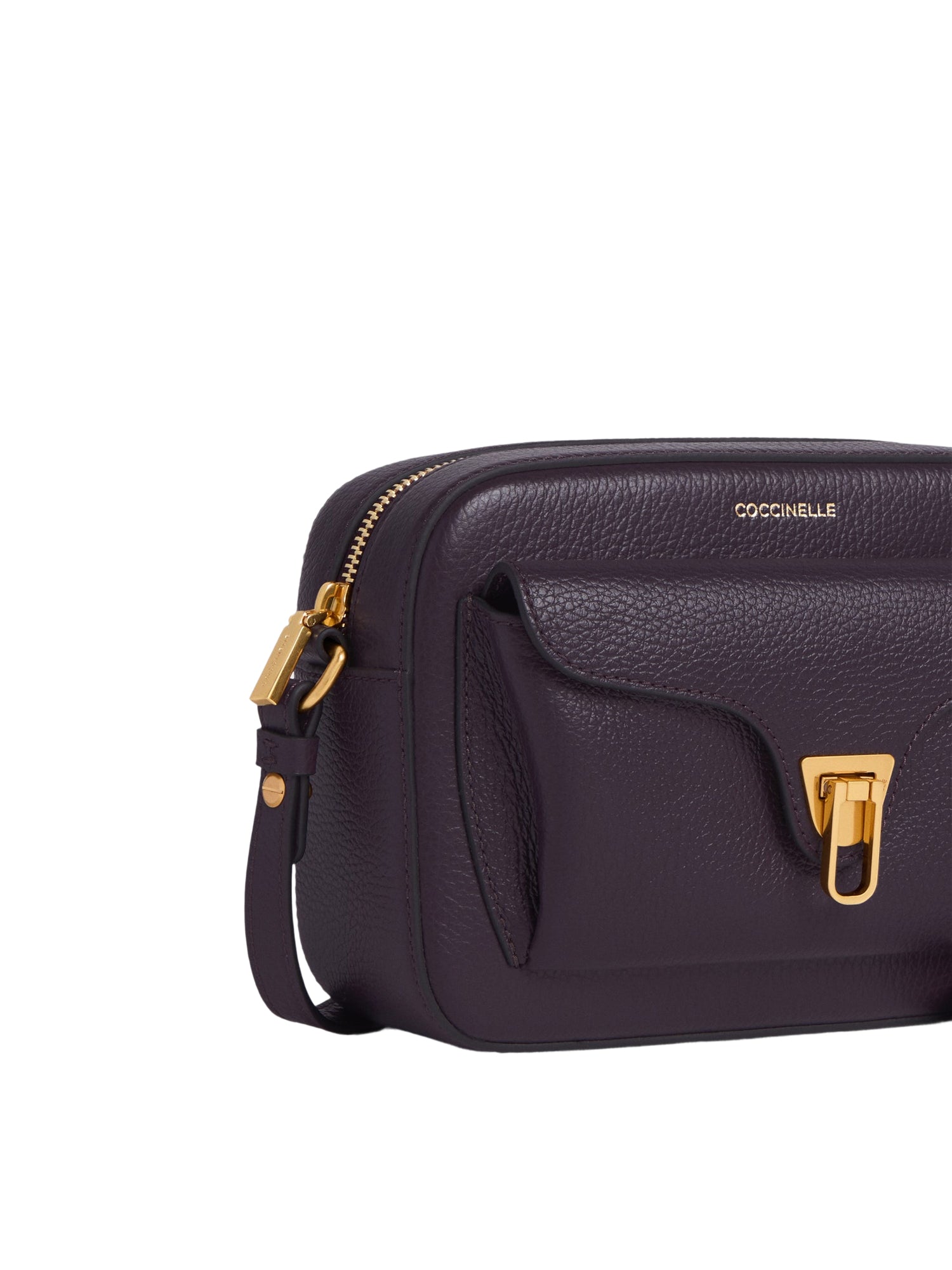 COCCINELLE Borsa Donna a Tracolla Viola, In Vera Pelle, Beat Soft Small