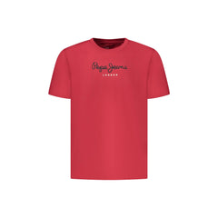 Pepe Jeans T-Shirt Μανίκια Κοντά Ανδρική Κόκκινη Εκτύπωση Λογότυπο