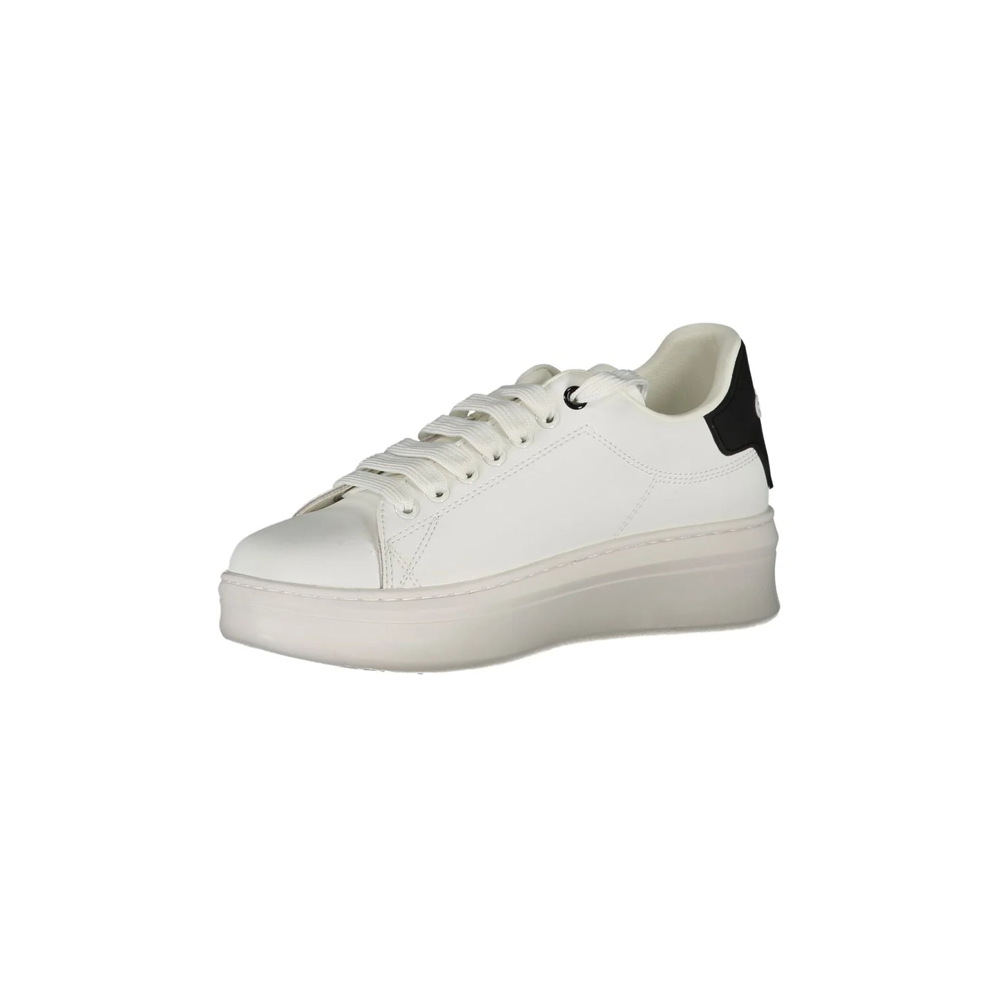 GAELLE PARIS Scarpe Sneakers Donna Bianche con Doppio Laccio e Stampa Logo bianco - vista 3