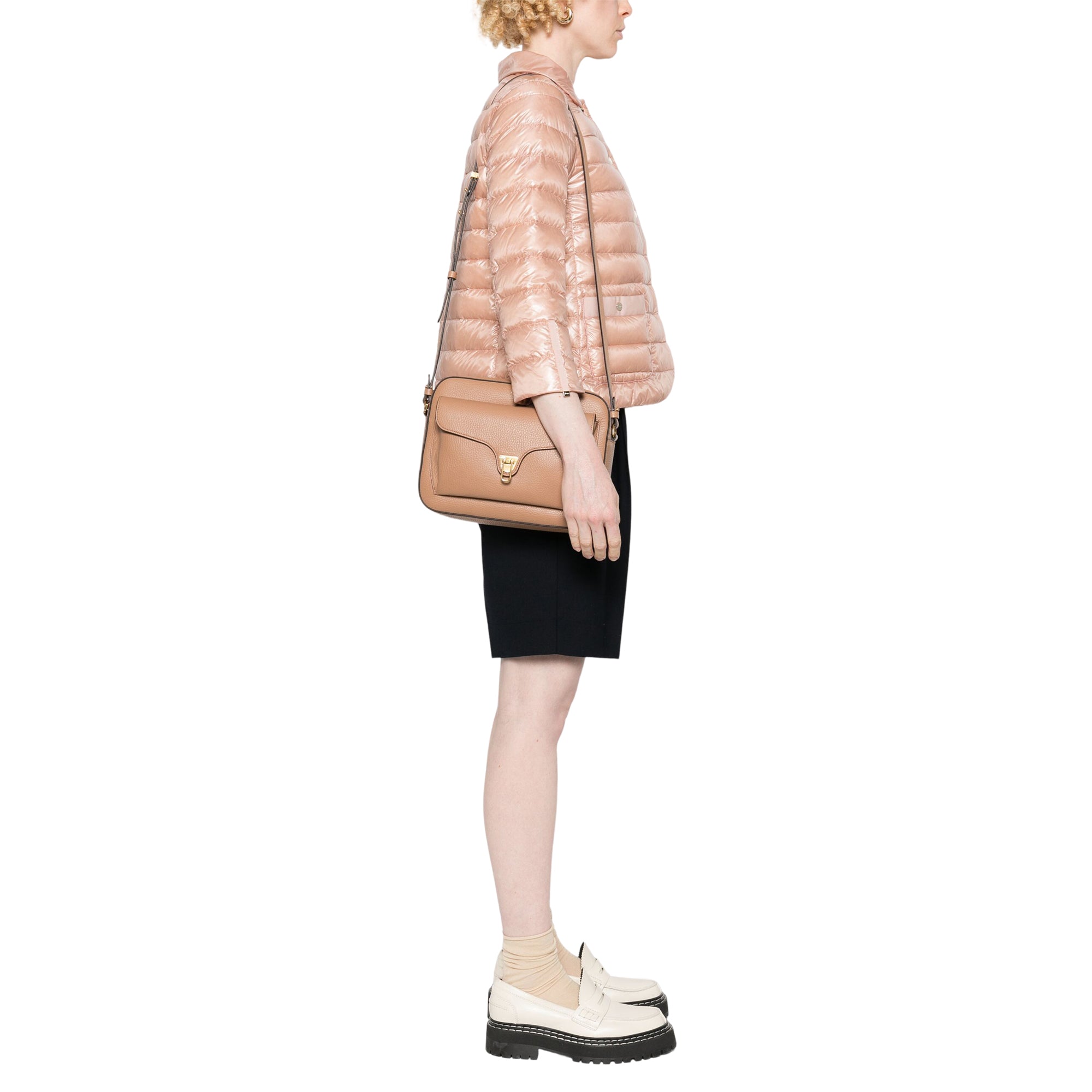 Sac à bandoulière pour femme Marron en cuir véritable, Beat Soft Media