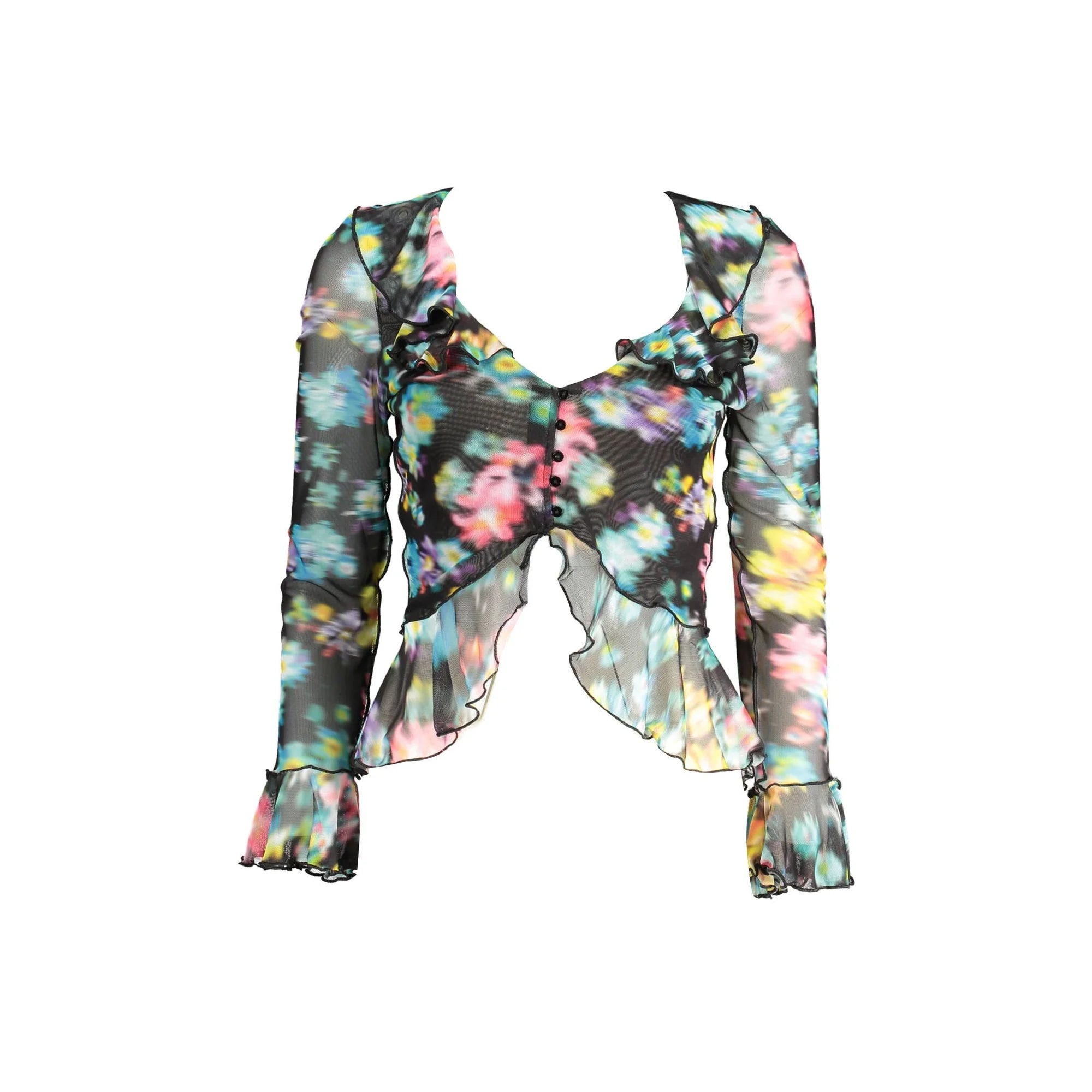 DESIGUAL T-SHIRT MANICHE LUNGHE DONNA NERO