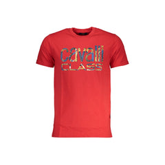 Cavalli Class T-Shirt Maniche Corte Uomo Rossa Stampa