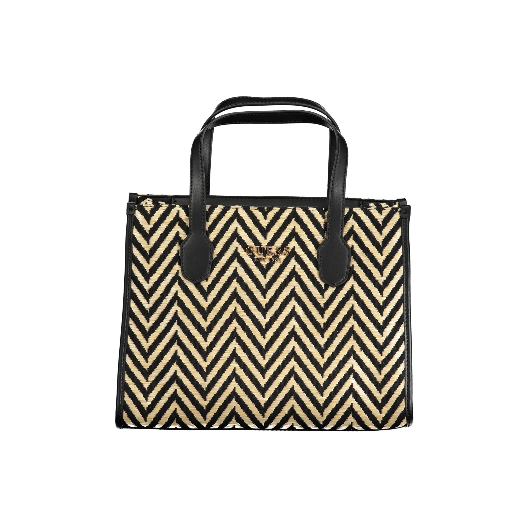 GUESS JEANS Borsa Donna Silvana a Mano Nera con Tracolla e Zip Borse Nero - foto prodotto