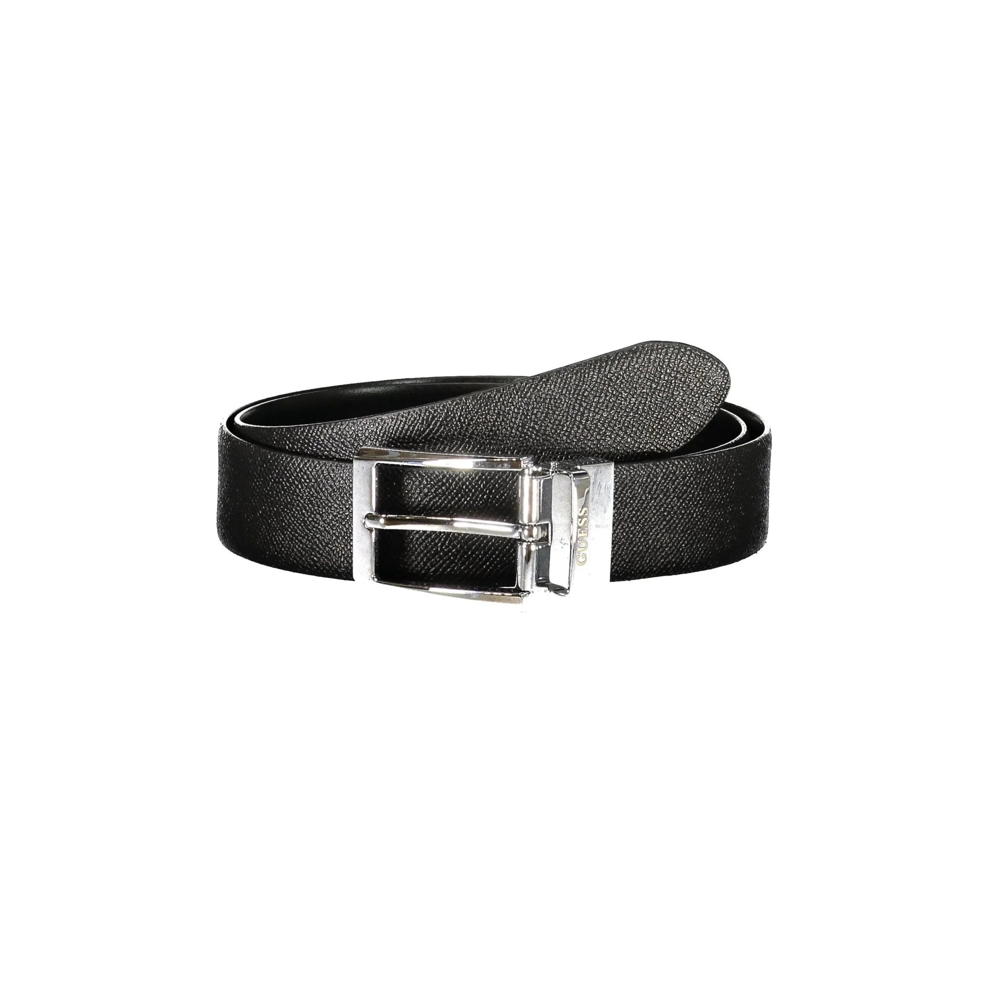GUESS JEANS CINTURA IN PELLE UOMO NERO