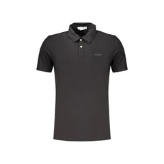 Guess Jeans Polo Maniche Corte Uomo Nera Stampa in Rilievo Logo