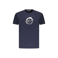 Trussardi T-Shirt Kurzarm Herren Blau Logo Druck