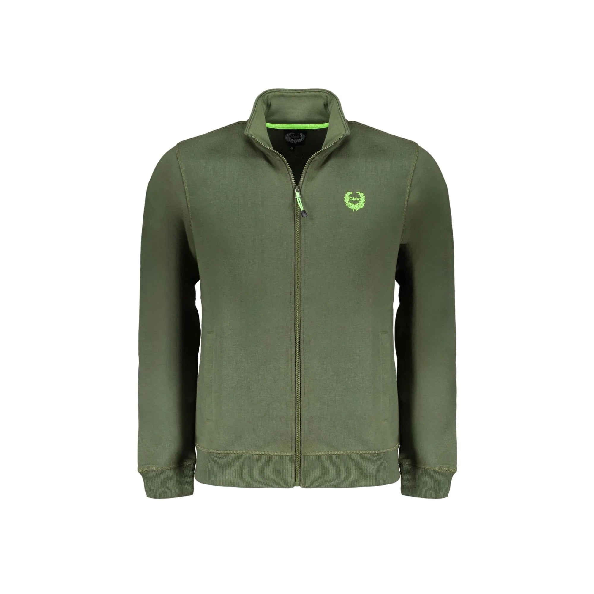 GIAN MARCO VENTURI FELPA CON ZIP UOMO VERDE