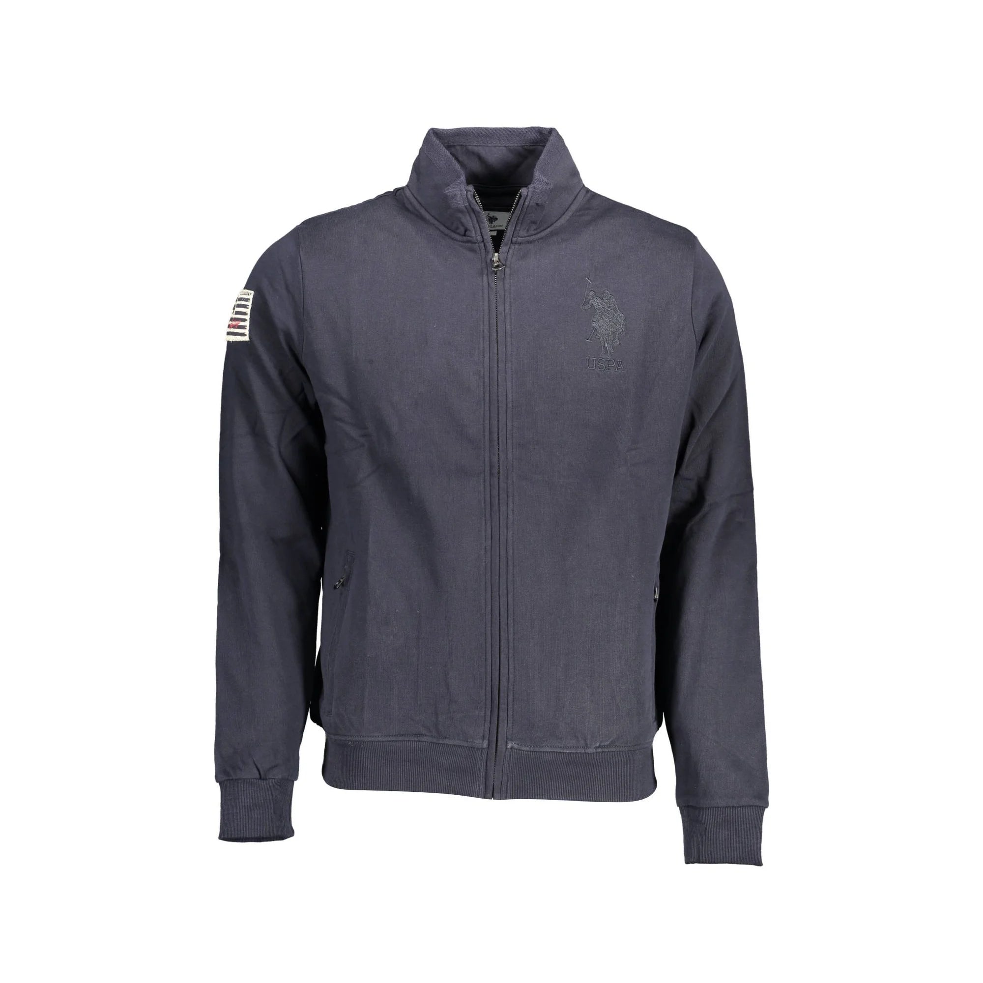 U.S. POLO FELPA CON ZIP UOMO BLU