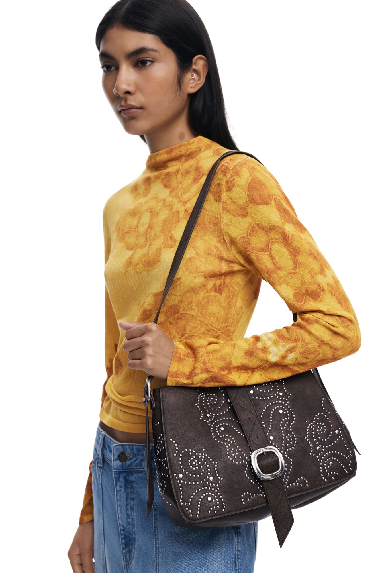 DESIGUAL Borsa Donna Marrone Poker Face Posadas con Borchie Borse - vista 7