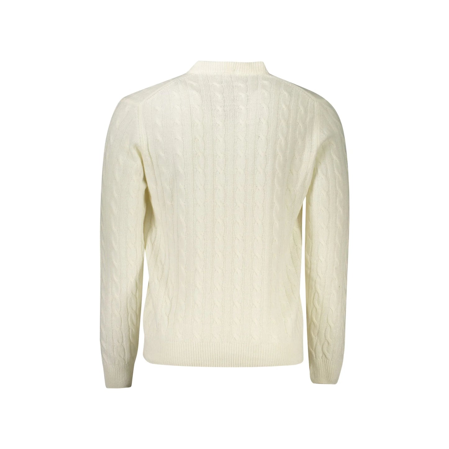 North Sails Maglione Uomo Bianco Girocollo a Treccia in Lana Maglie - vista 2