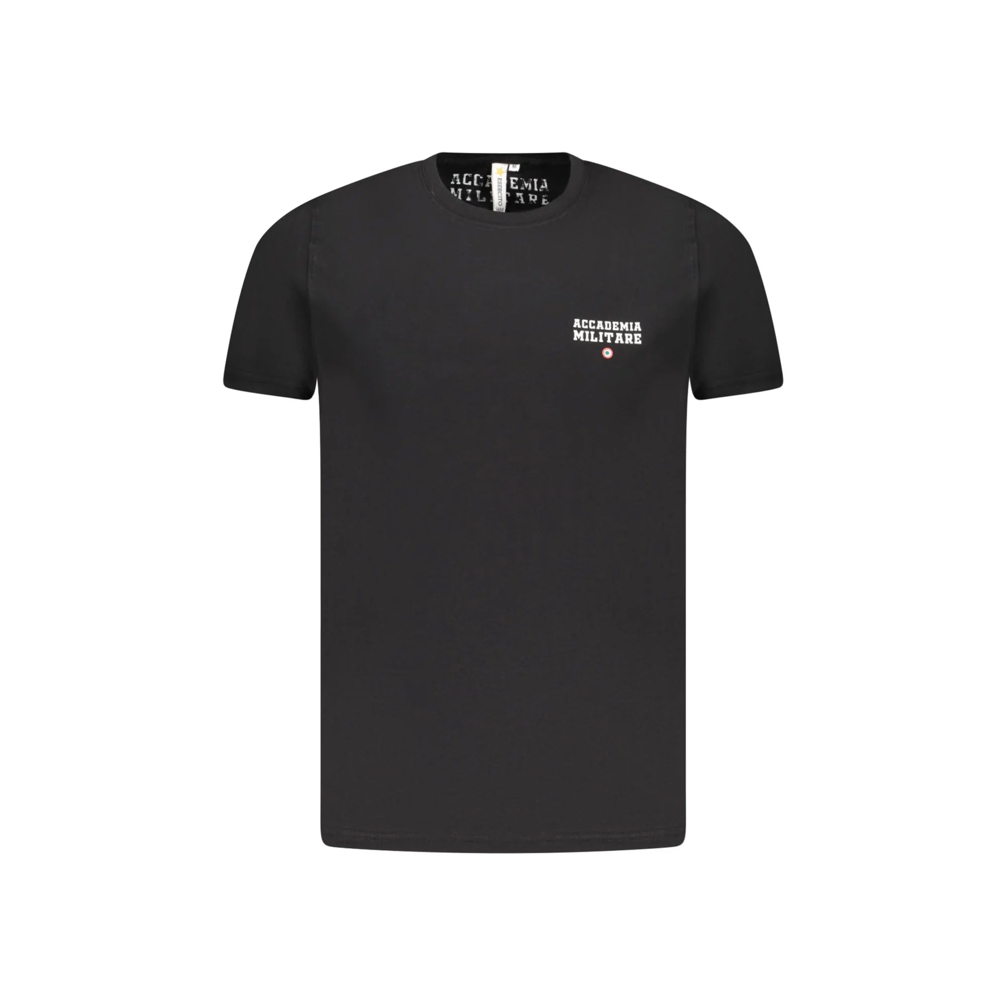 Accademia Militare T-Shirt Maniche Corte Uomo Nera Stampa Logo Nero - foto prodotto