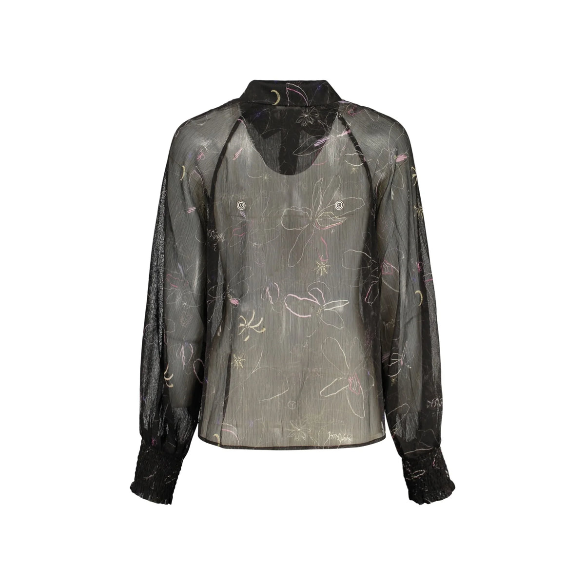 DESIGUAL CAMICIA MANICHE LUNGHE DONNA NERO