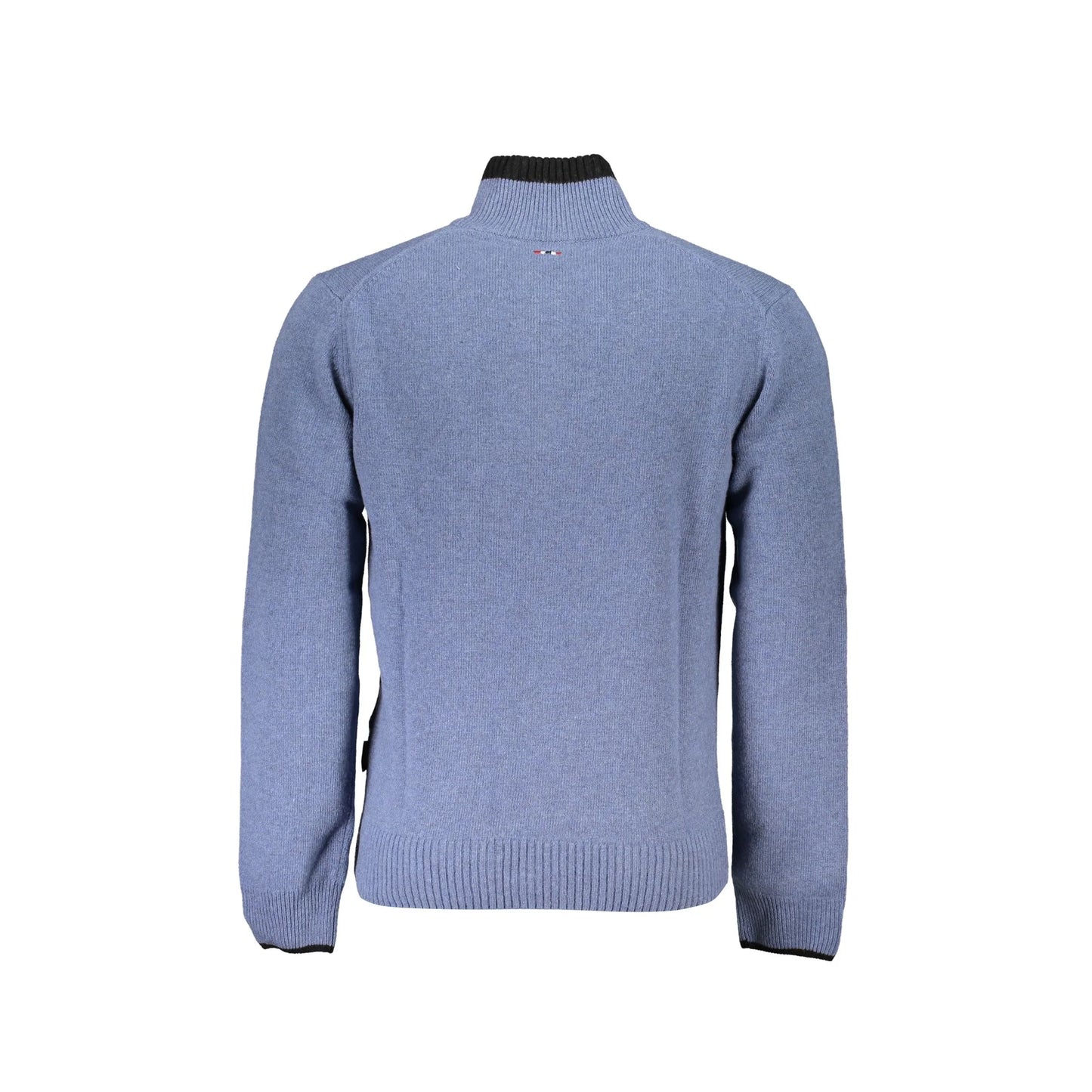 Napapijri Maglione Uomo Blu Mezzo Zip Ricamo Maglie - vista 2