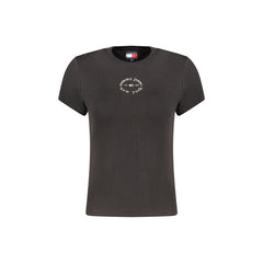 Tommy Hilfiger T-Shirt Maniche Corte Donna Nera Stampa Logo