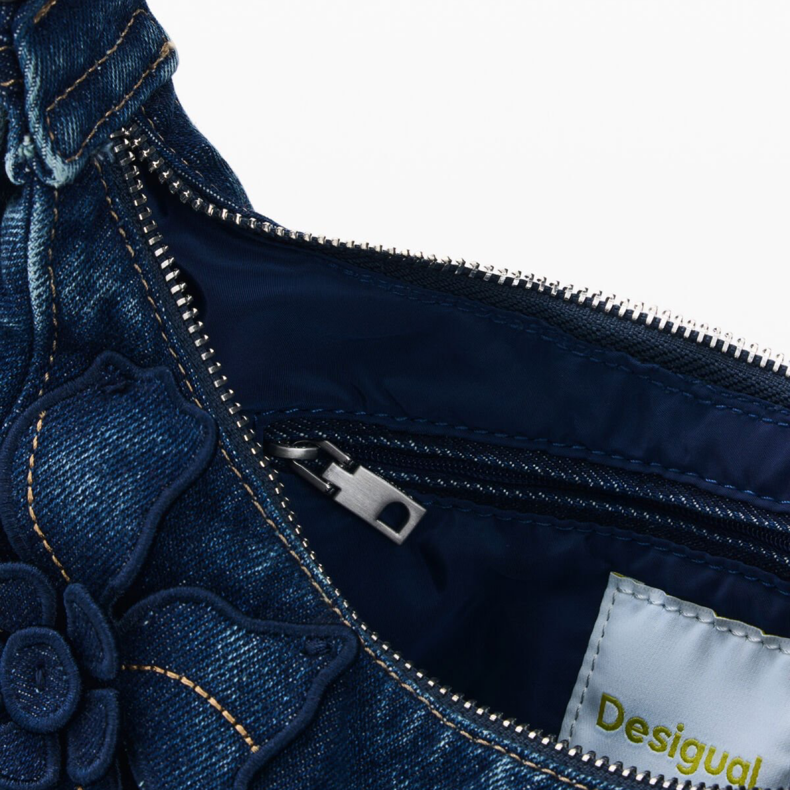 Desigual Borsa a Spalla Donna Blu Chiusura con Zip e Magneti Borse - vista 6