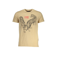 Cavalli Class T-Shirt Kortærmet Mand Beige Print