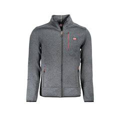 Norway 1963 Felpa Maniche Lunghe con Zip Uomo Grigia Dettagli a Contrasto