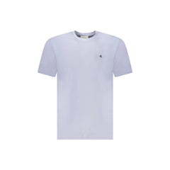 Calvin Klein T-Shirt Maniche Corte Uomo Azzurra Ricamo