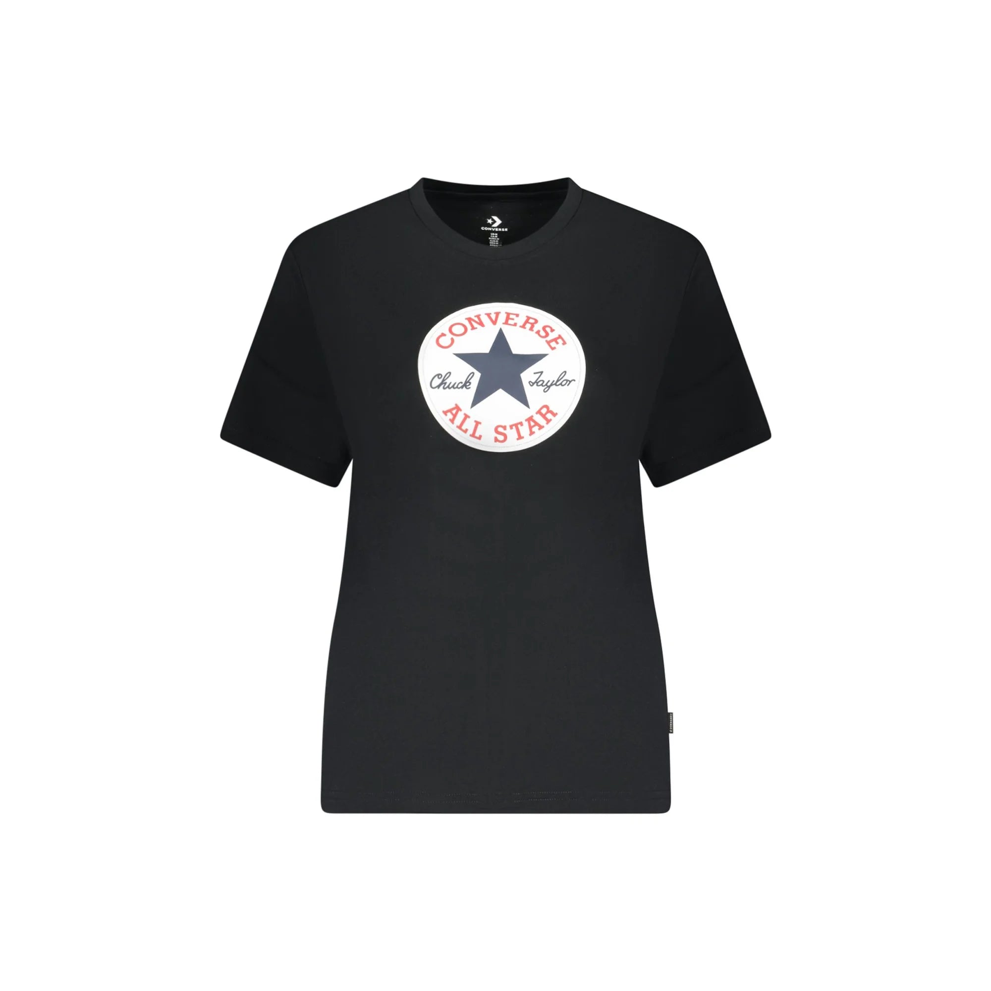 CONVERSE T-SHIRT MANICHE CORTE DONNA NERO