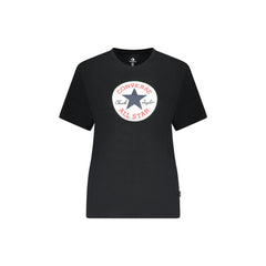 Converse T-Shirt Manga Curta Mulher Preta Estampa Logo