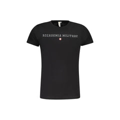 Accademia Militare T-Shirt Kurzarm Herren Schwarz Logo Druck